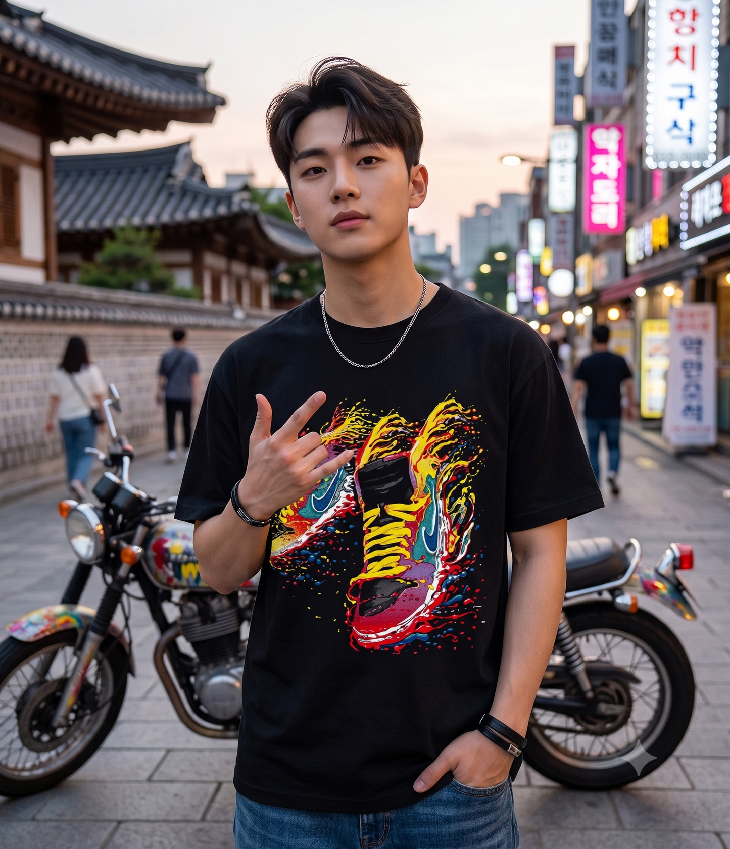 NAOYA "Splatter High-Top Sneakers" Men's T-Shirt